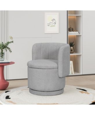 Streamdale 360 Degree Swivel Back Sofa Chair With Storage Space, Suitable For Bedroom and Living Room(Gray