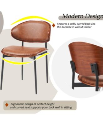 Bentwood Dining Chairs - Set of 2 Leather Seats