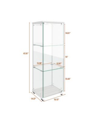 LED Glass Display Cabinet - White