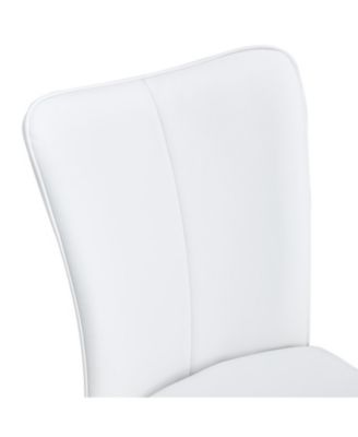 Streamdale White PU Dining/Office Chairs (4-Piece) - Silver Legs