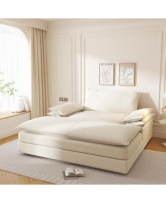 Oversized Double Chaise Lounge, Deep Seat, Chenille Sofa, Large Pillows,