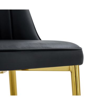  Modern PU Leather Dining Chairs with Gold Legs
