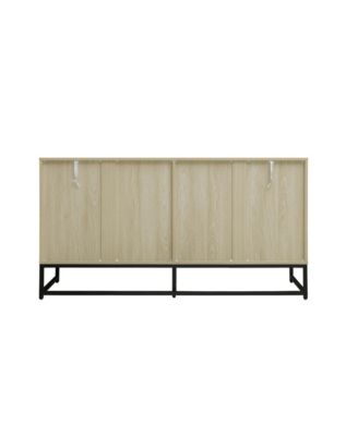Modern Carved Sideboard Cabinet with Adjustable Shelf
