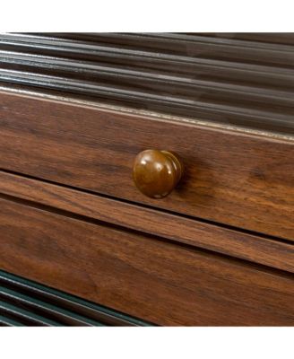 Contemporary Floor-to-Ceiling Cabinet with Glass Doors