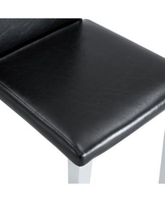 PU Dining Chairs Silver Legs (Set of 4)