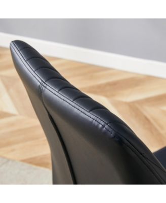 Luxury Black PU Dining Chairs - Silver Legs (Set of 4)