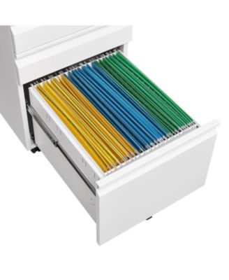 3-Drawer Mobile Locking Filing Cabinet (White)