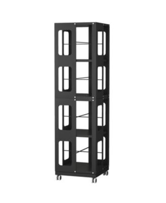 Rotating Steel Bookshelf with Wheels