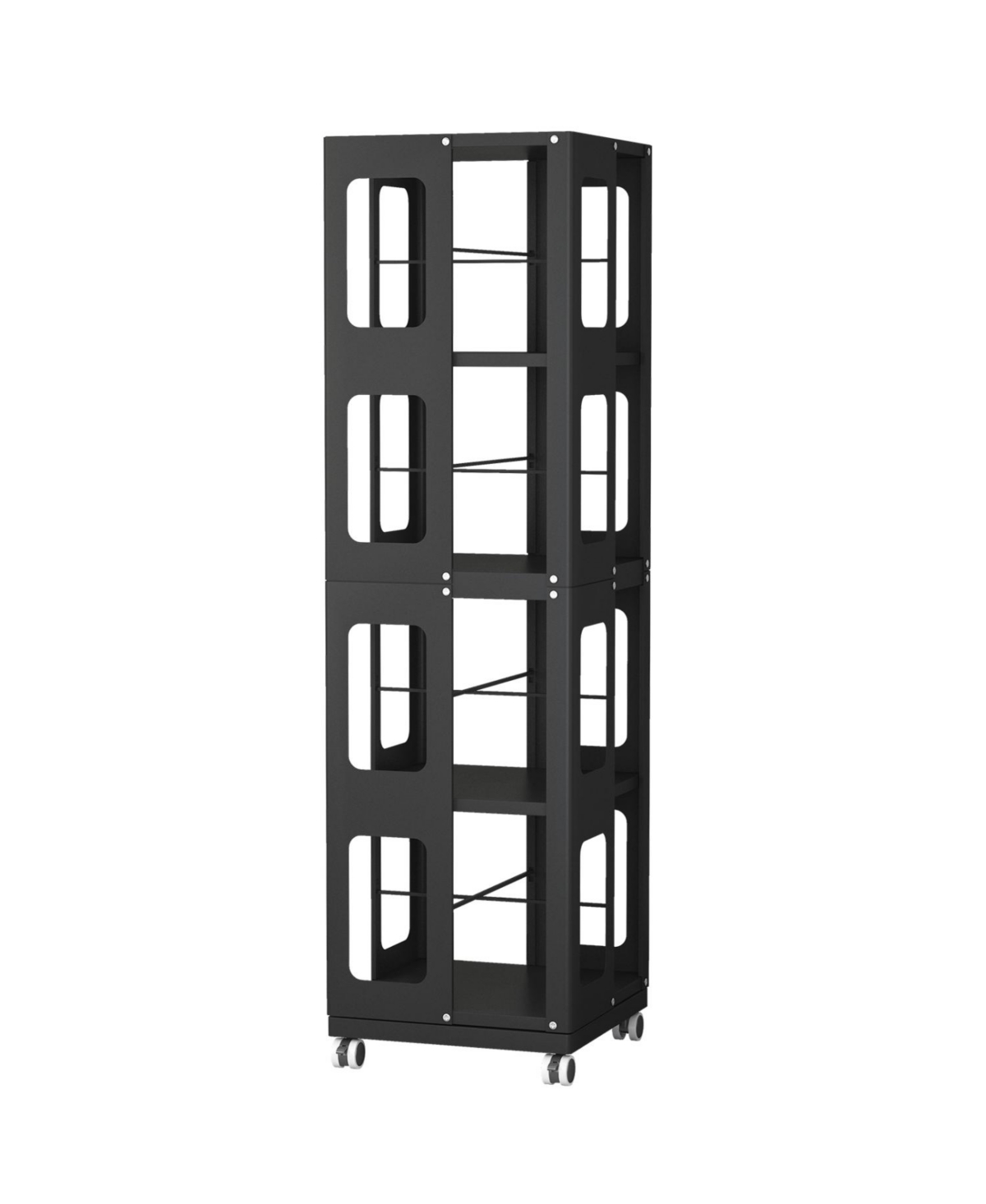 Streamdale Furniture Rotating Steel Bookshelf with Wheels