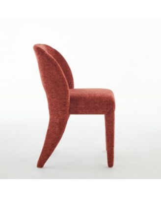 Rose Chenille Dining Chairs, Hollow Back, Set of 2