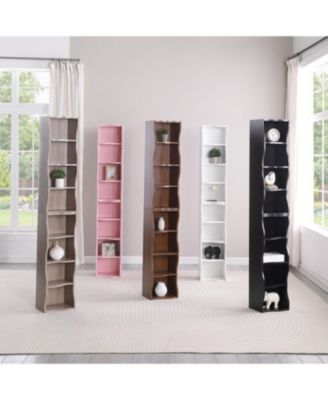 Wavy 8-Layer Adjustable Bookshelf - Narrow & Multifunctional