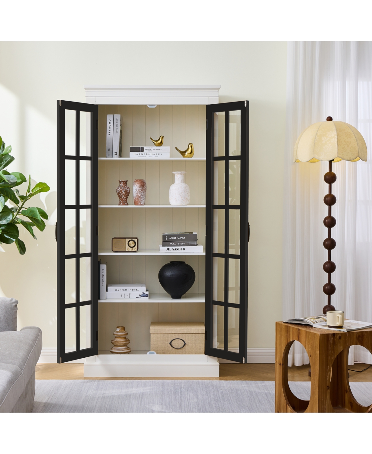 Streamdale Furniture Rustic Glass Door Display Cabinet