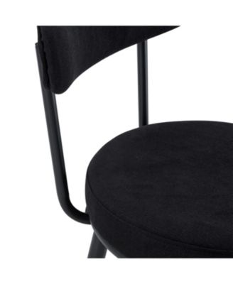 Ergonomic High Leg Bar Chairs - Black Fabric 35.5" - 2 Pack