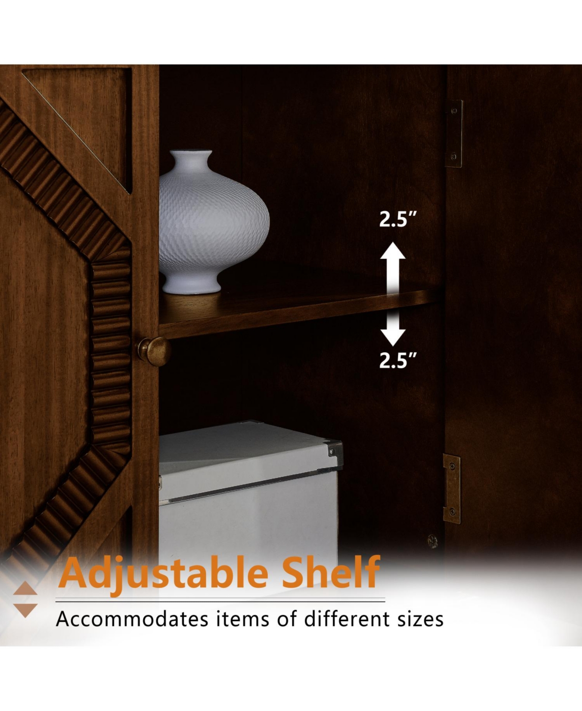 Streamdale Retro Wooden Sideboard Buffet Cabinet - Walnut