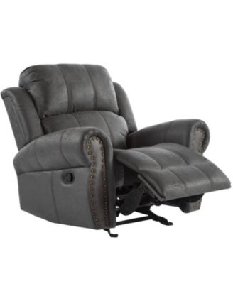 40.75" Wide Suede Manual Glider Standard Recliner, Slate