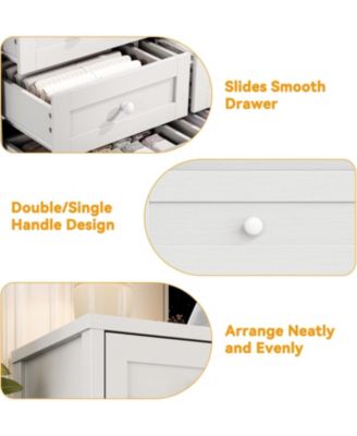 63" Solid Wood 12-Drawer Bedroom Dresser