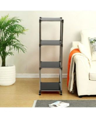 Streamdale Black 4-Tier Stainless Steel Shelving Unit - Heavy Duty, Durable