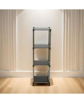 Streamdale Black 4-Tier Stainless Steel Shelving Unit - Heavy Duty, Durable