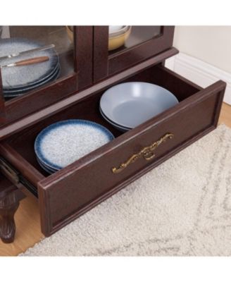 Lighted Glass Curio Cabinet with Adjustable Shelves