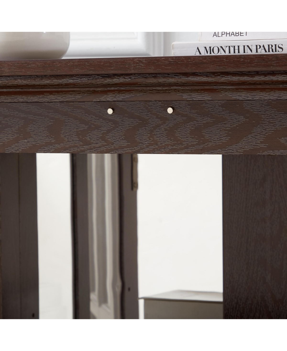 Streamdale Furniture Antique Glass Display Cabinet with Adjustable Shelves and E26 Bulb