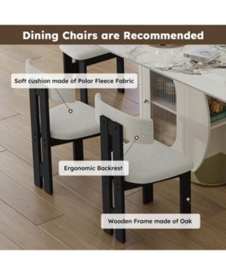 Streamdale Modern Dining Set- Burnt Stone Table, Gold Base, 6 Velvet Chairs