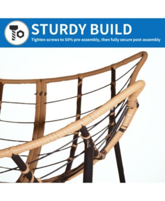 Rattan Wicker Rocking Chair - Indoor/Outdoor - Blue