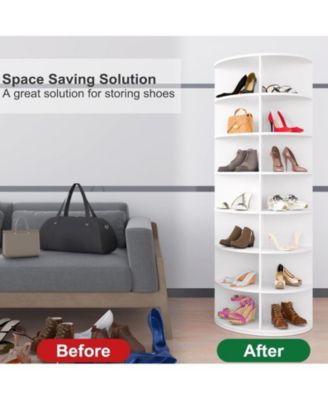  7 Tier Rotating Shoe Rack - White