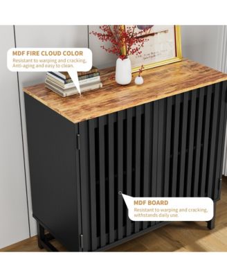 Modern Slatted Grille Cabinet