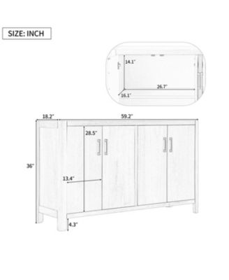 Farmhouse 4-Door Cabinet Rustic Accent