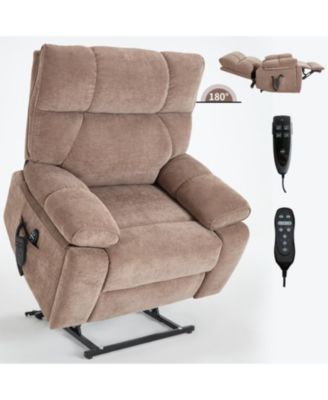 Brown Power Lift Recliner with Massage & Heat