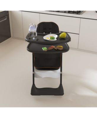 Adjustable Baby High Chair - Portable Feeding Seat (Black)