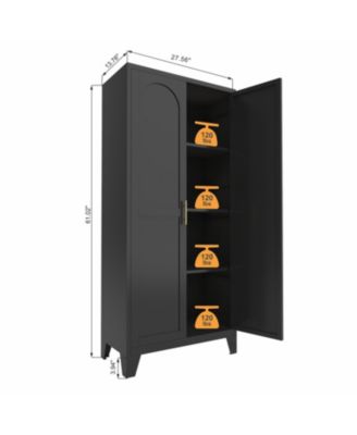 61" Metal Storage Cabinet with Adjustable Shelves