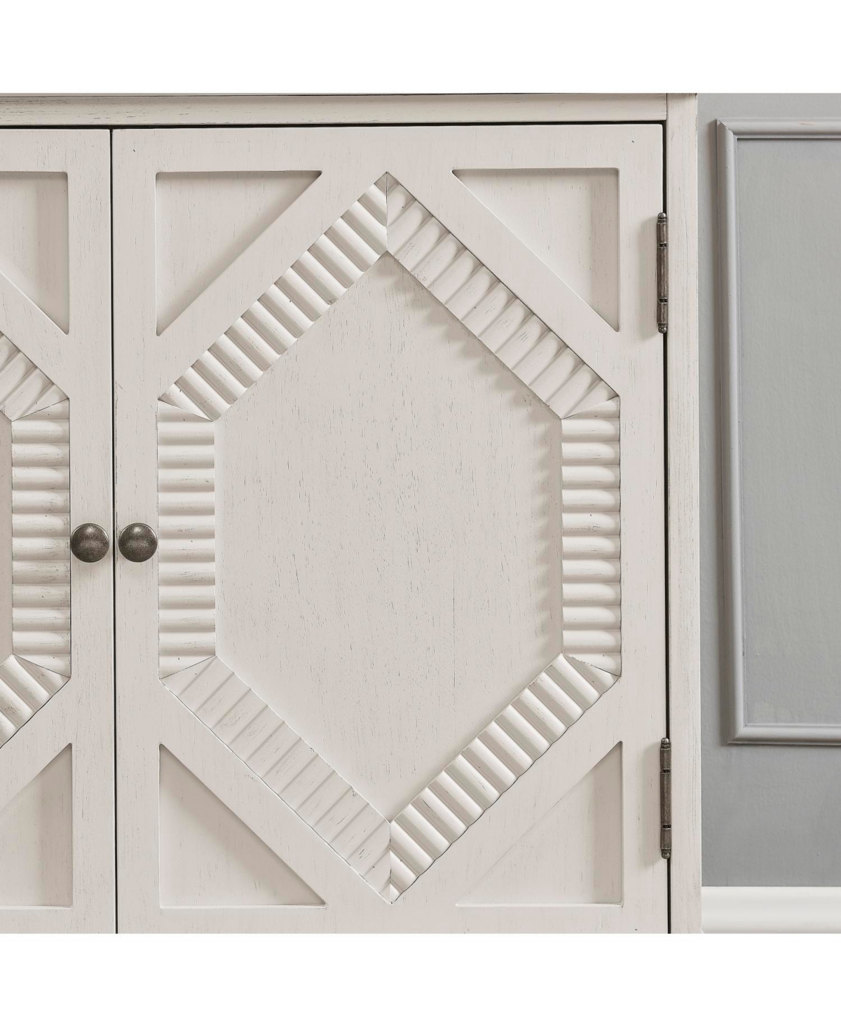 Streamdale Furniture Retro Wooden Sideboard Buffet Cabinet - Antique White