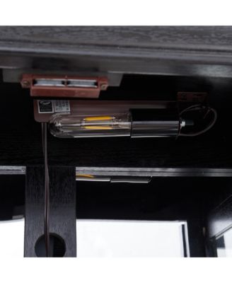 Lighted Glass Curio Cabinet - Black