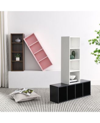  8-Tier Media Tower Rack, Adjustable Shelves, Tall Bookcase