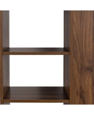  70.87" Display Cabinet, 4-Tier Shelf, Drawers, Modern Wooden Bookshelf