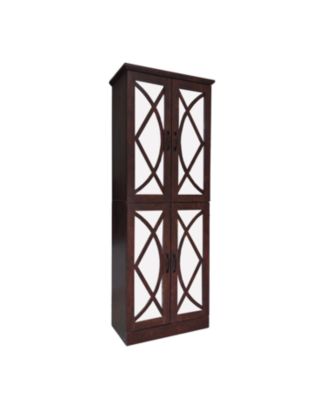 68" Shoe Cabinet with Doors, 8-Tier Adjustable Shoe Organizer, Walnut