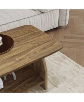 47" Modern Double-Layer Coffee Table with Storage