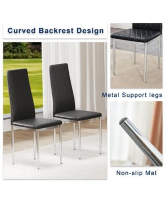 Leather Reception/Conference Chairs - Black (8 Sets)