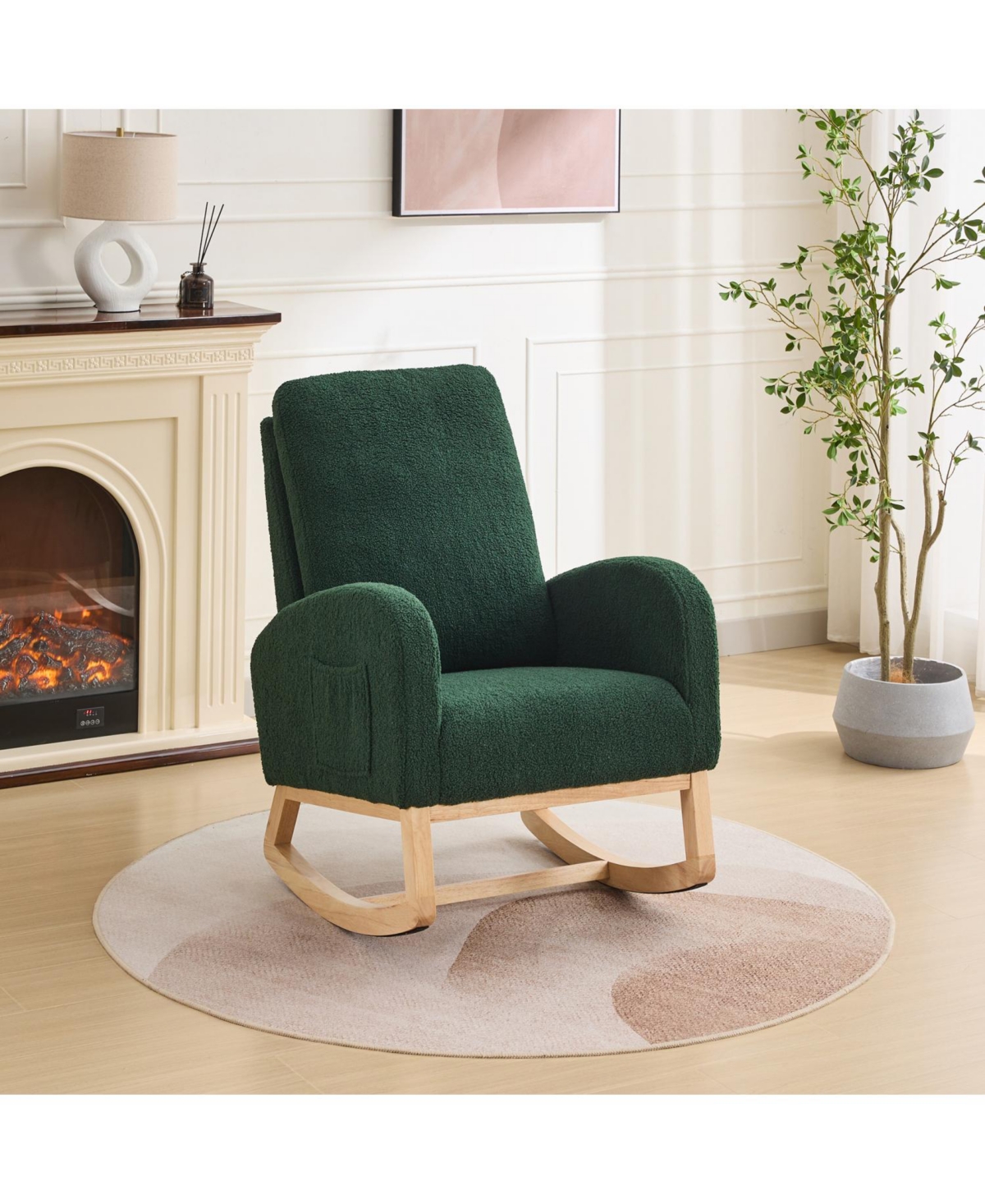 Streamdale Furniture Sherpa Glider Rocking Chair - Nursery/Living Room