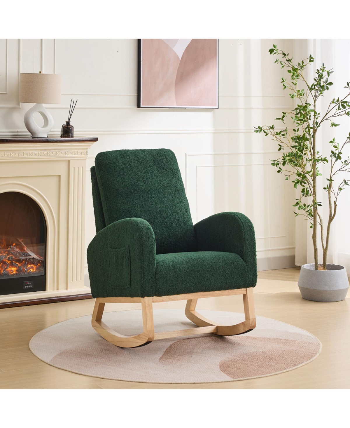 Streamdale Furniture Sherpa Glider Rocking Chair - Nursery/Living Room