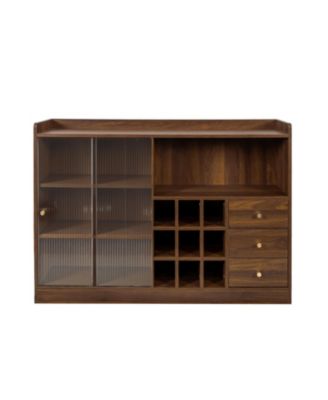  Striped Glass Door Sideboard