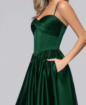 Juniors' Lamour Twist Front-Corset Ball Gown