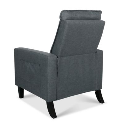 Modern Cozy Fabric Armchair with Adjustable Backrest and Storage