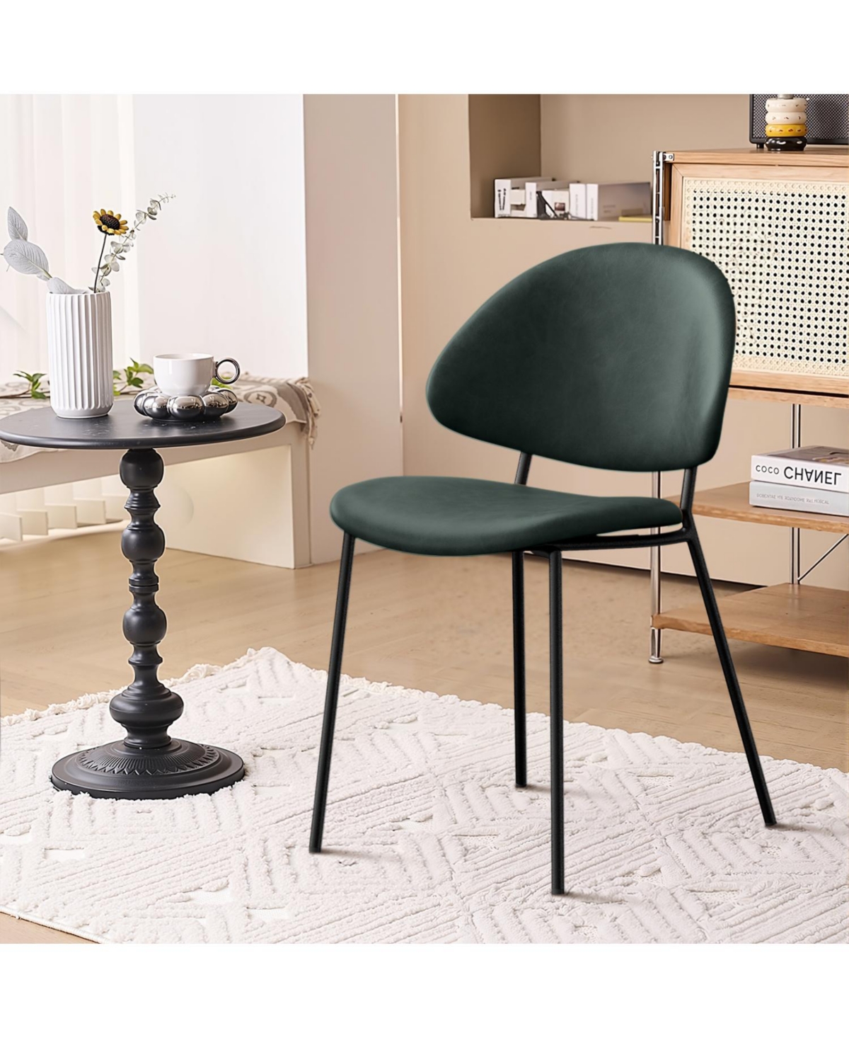 Streamdale Furniture Green Pu Leather Dining Chairs - Set of 4