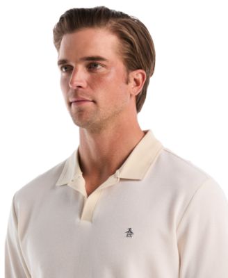 Men's Jacquard Honeycomb Pull-On Polo Shirt