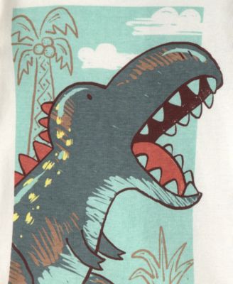 Baby Boys' Dinosaur Crewneck Top and Snug-Fit Pajama, 4-Piece Set