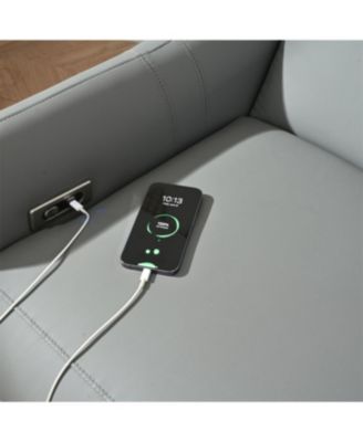 Power Recliner, Wall Hugging, Zero Wall, Electric, Blue-gray