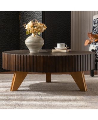 35.4 "Round Retro Coffee Table, Coffee Table Suitable For Coffee and Home Decor