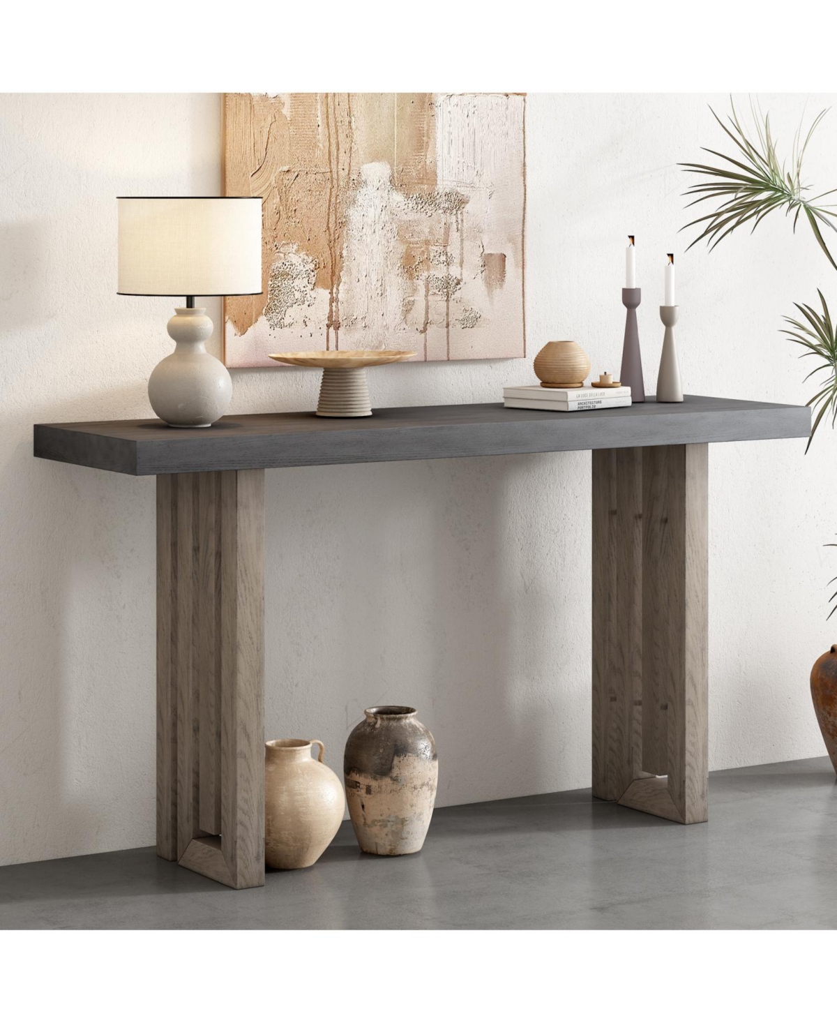 Streamdale Oak Veneer Console Table with Distinctive Sides